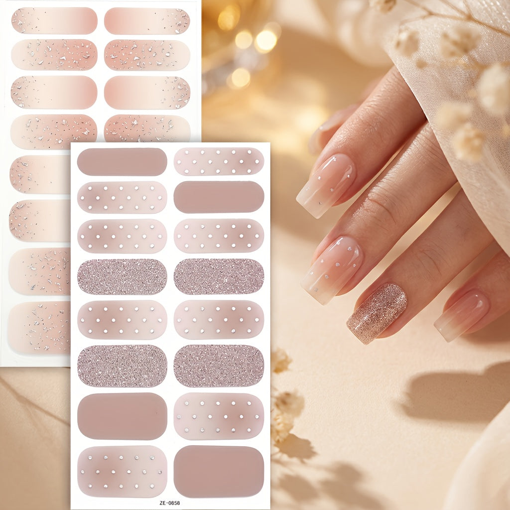 Beige Glitterdesign (2-pack)